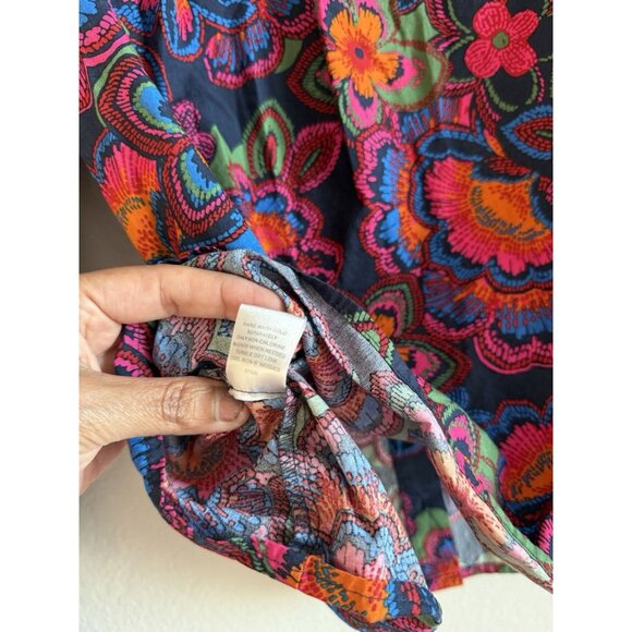 Sugarlips Raveena Midnight Malbec Ruffle Button Up Poplin Blouse Women’s Size XL - Picture 15 of 15